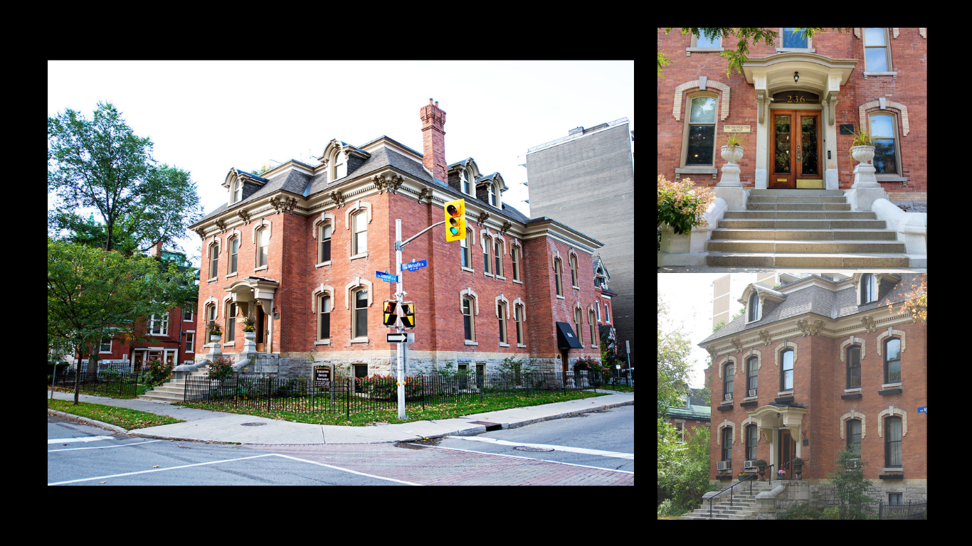 Campbell House, formerly the Chelsea Club, at 236 Metcalfe Street, shown from three exterior angles.