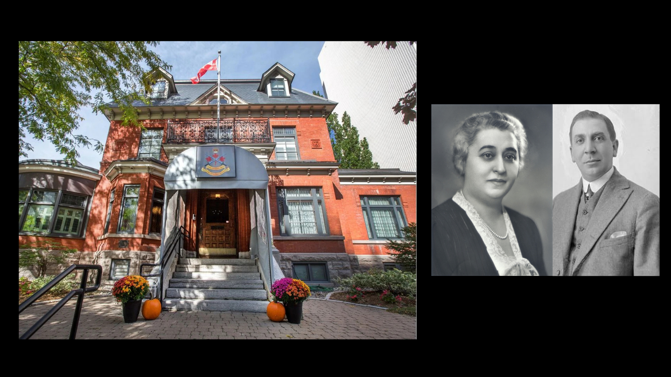 Pattee-Freiman House at 149 Somerset Street West, with portraits of Lillian and Archibald Freiman.