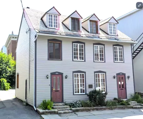 Thomas Brûlé House, a two-storey wood house on St. Patrick Street in Lowertown.