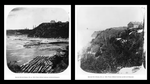 Early views of Barrack Hill before the construction of the Parliament Buildings.